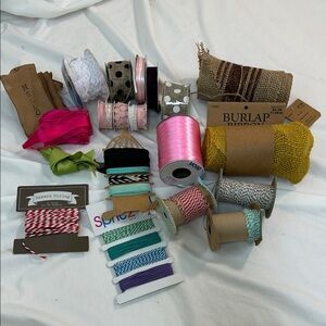 Huge Craft Supplies Variety Bundle ~ Ribbon, String, Twine, Burlap, Lace